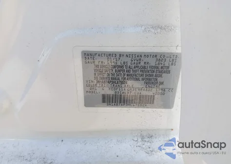 2017 Nissan Sentra Sv from USA, damaged, VIN 3N1AB7AP3HL675524